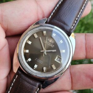 Vintage Orient Automatic chocolate sunburst dial