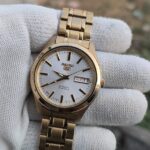 Seiko automatic skeleton snkl series golden