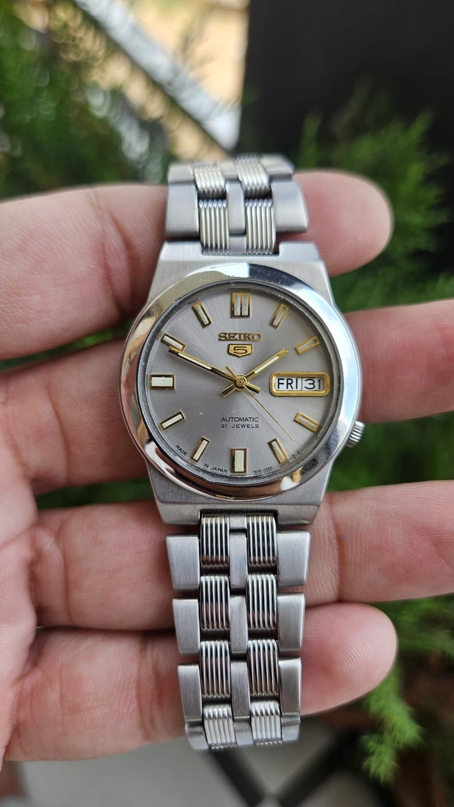 Seiko 5 Automatic skeleton back— Grey Dial