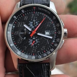 Puma chronograph quartz watch black carbon fibre dial rare model