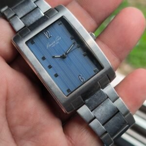 kenneth cole tank model quartz watch blue lining dial