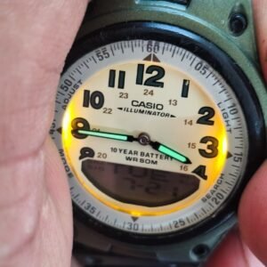 Vintage casio illuminator dual time quartz watch